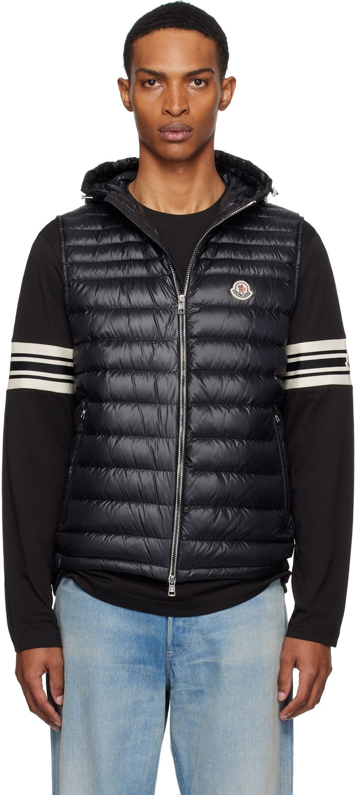 Black Orant Hooded Down Vest 252111M178030