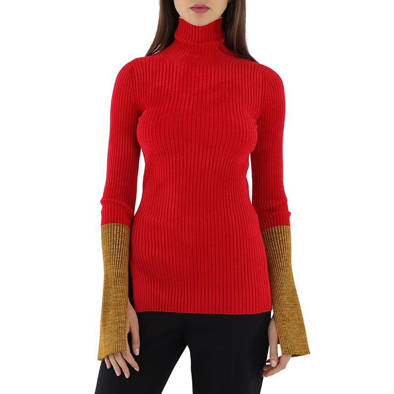 Ladies 1952 Turtleneck Contrast Cuff Sweater