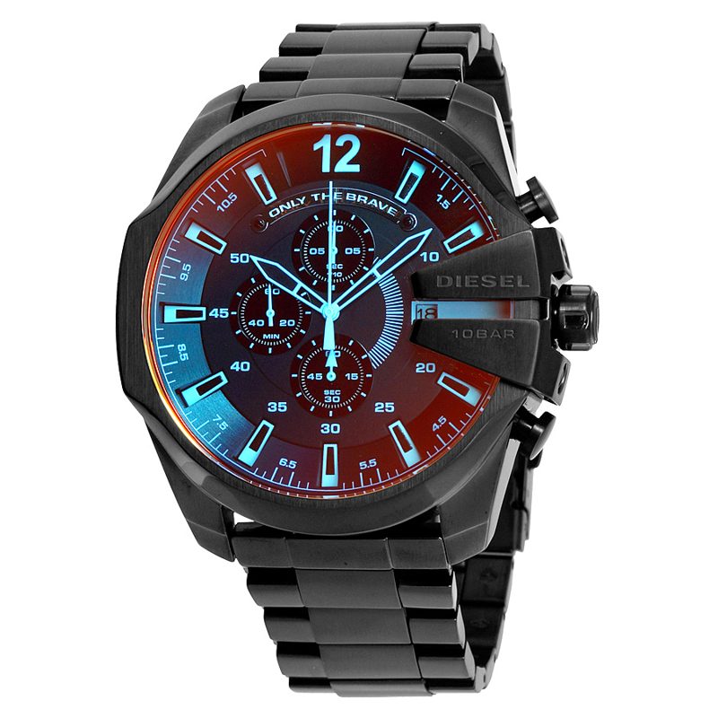 Mega Chief Black Ion-plated Stainless Steel Mens Watch DZ4318