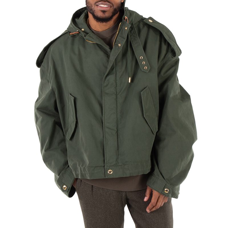 Alexander McQueen Mens Green Hooded Jacket