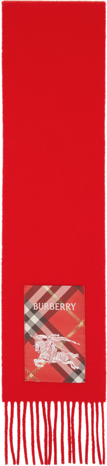 Red Check Label Cashmere Scarf 261376F028017