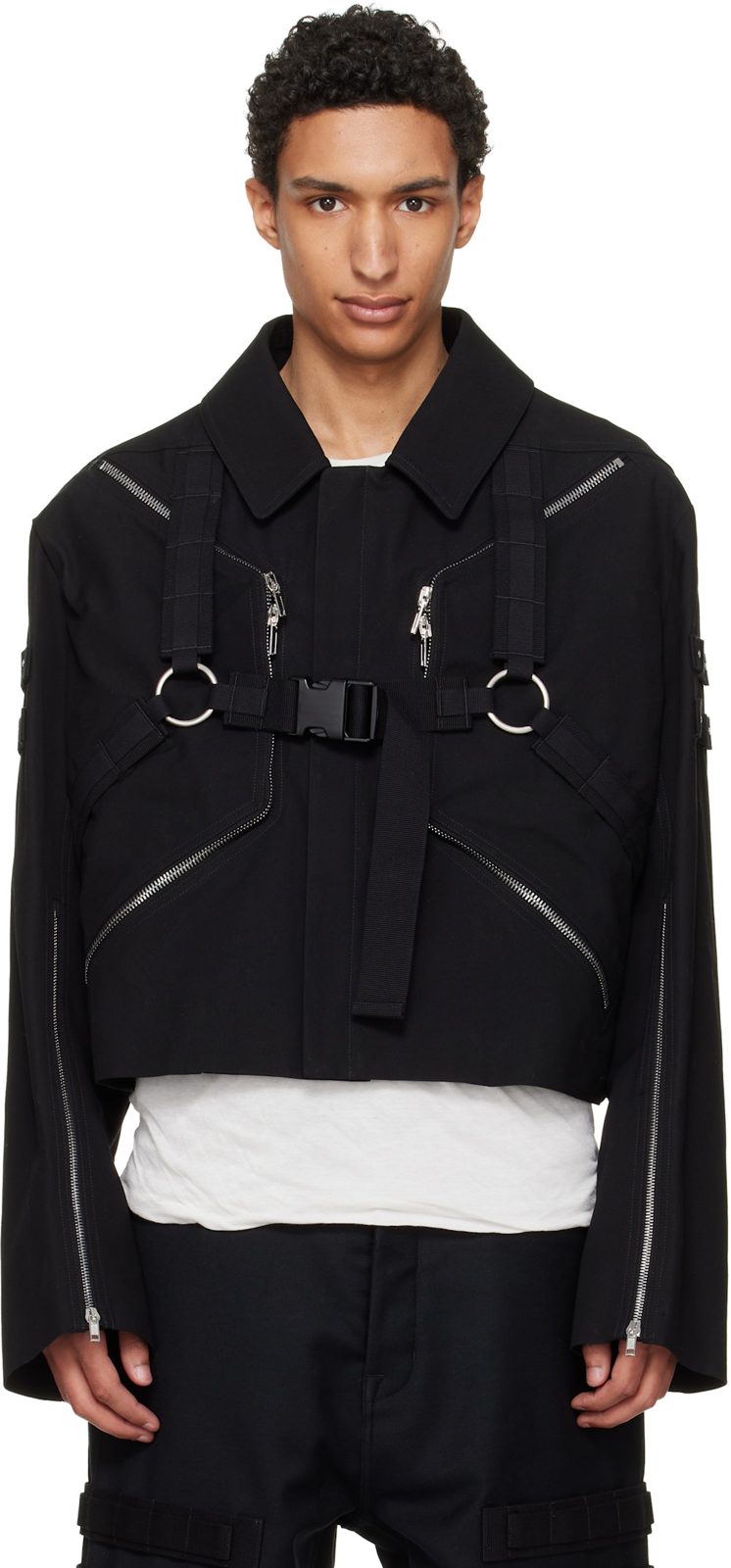 Black Temple Blixa Cropped Cargo Mac Jacket 261232M180010