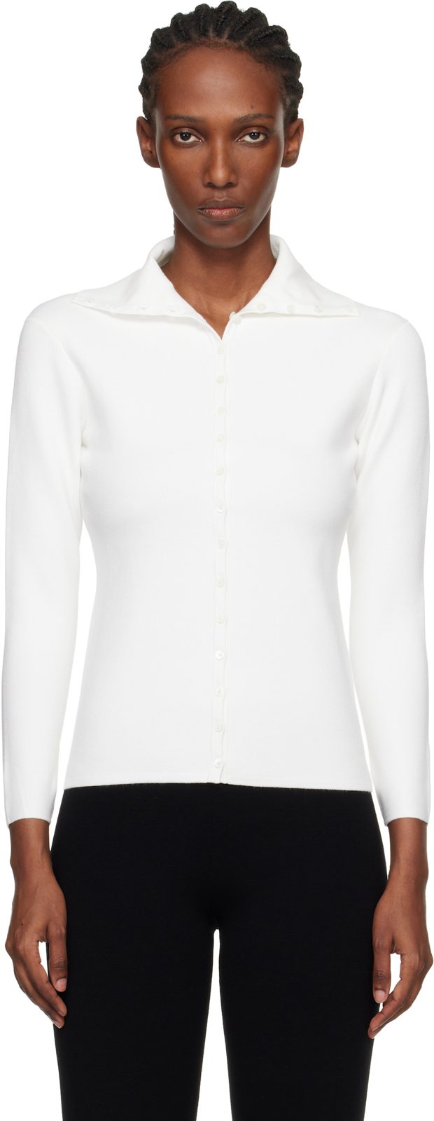 TOTEME [오프화이트] Fitted Polo Cardigan 261771F095006