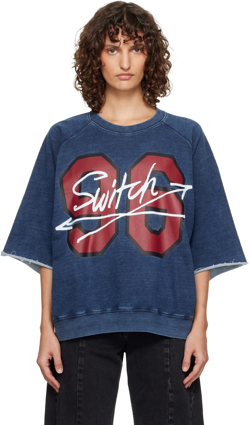 Navy Washed 96 Switch S/S Raglan Sweatshirt 261314F098000