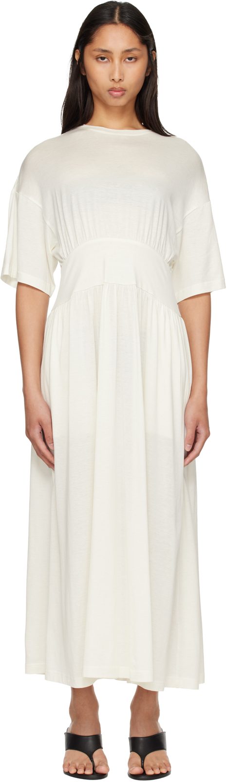 TOTEME [오프화이트] Cotton Silk Tee Midi Dress 261771F054005