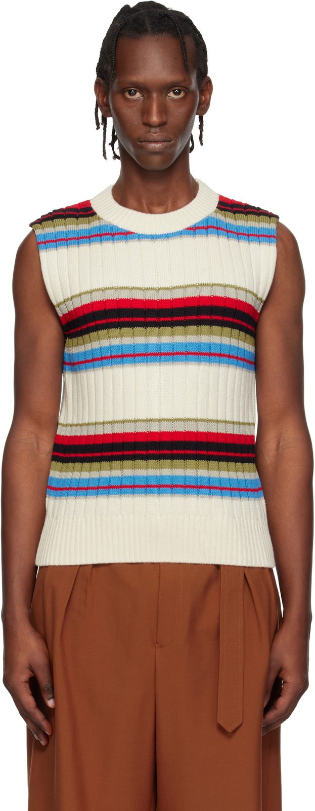 ์คํํ์ดํธ Striped Sleeveless Sweater 261358M185003
