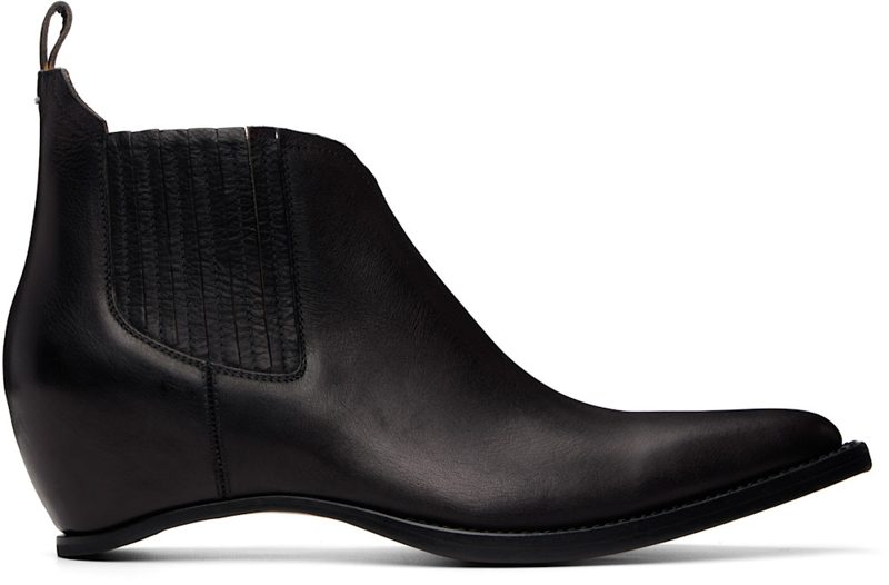 Black Heel-less Western Chelsea Boots 261168F113012