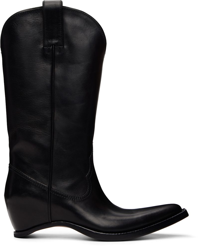 Black Heel-Less Western Boots 261168F115002