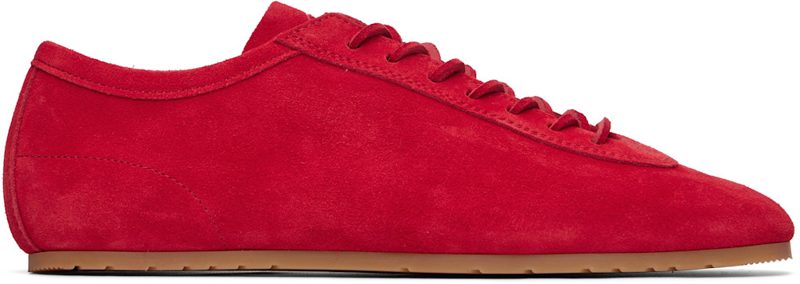 Red Suede Sneakers 261358M237022
