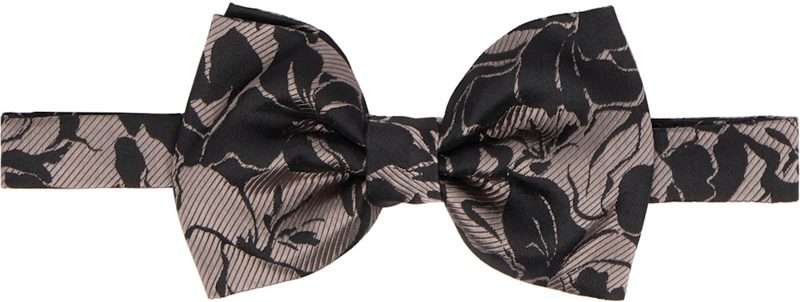 Gray & Black Silk Bow Tie 261358M157000