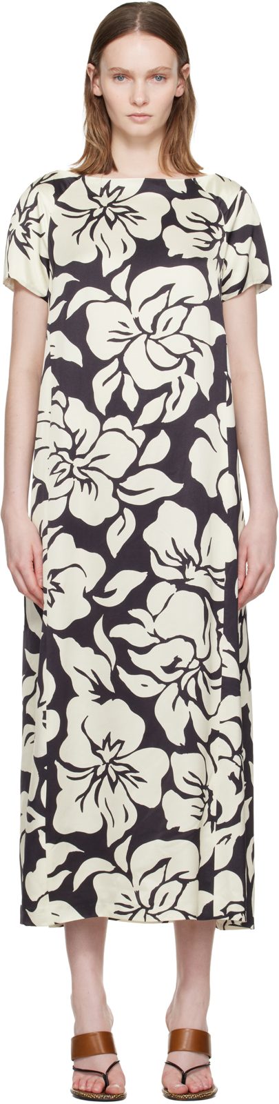 Black & [오프화이트] Floral Midi Dress 261358F054012
