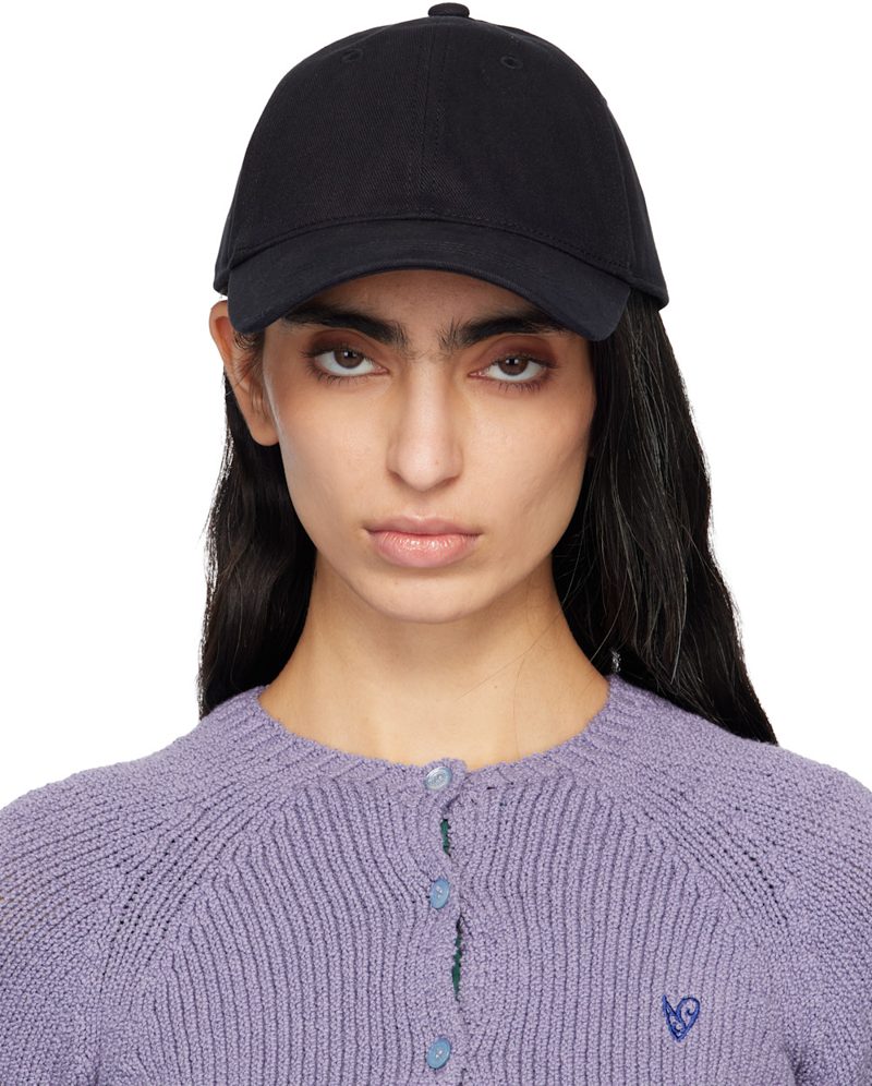 Black Embroidered-Logo Cap 261129F016013