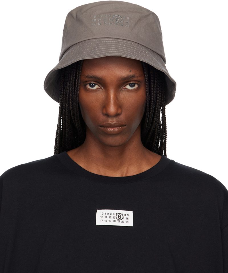 Gray Cotton Canvas Bucket Hat 261188F015001