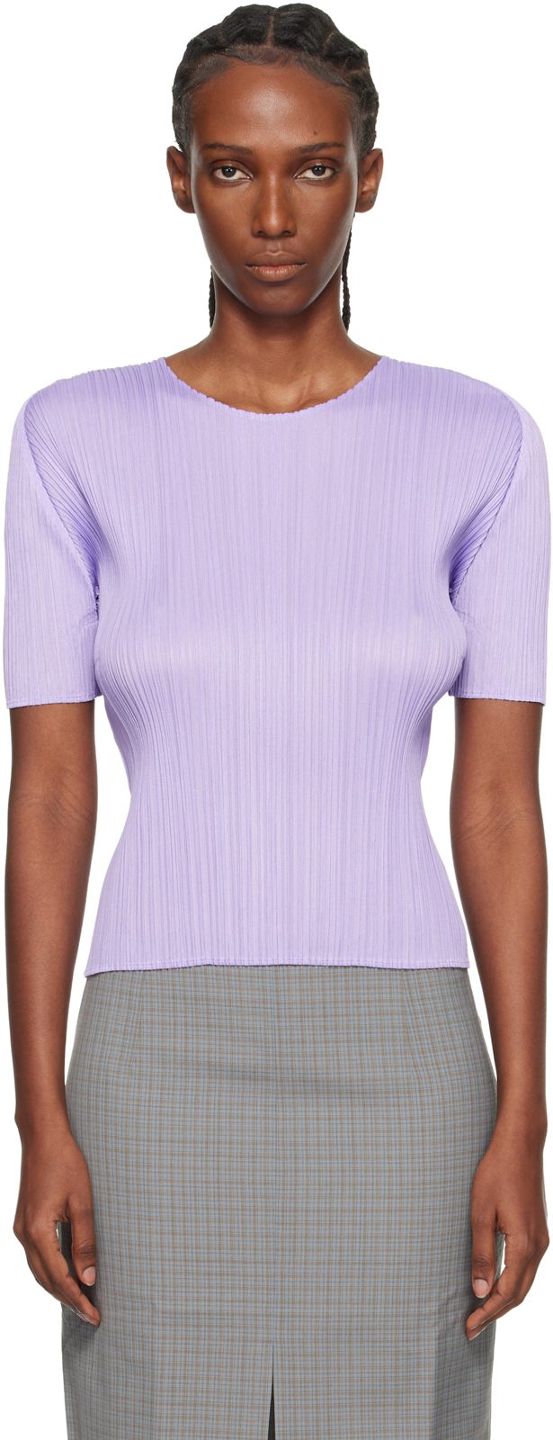 PLEATS PLEASE [이세이 미야케] Purple Monthly Colors April T-shirt 262941F110004