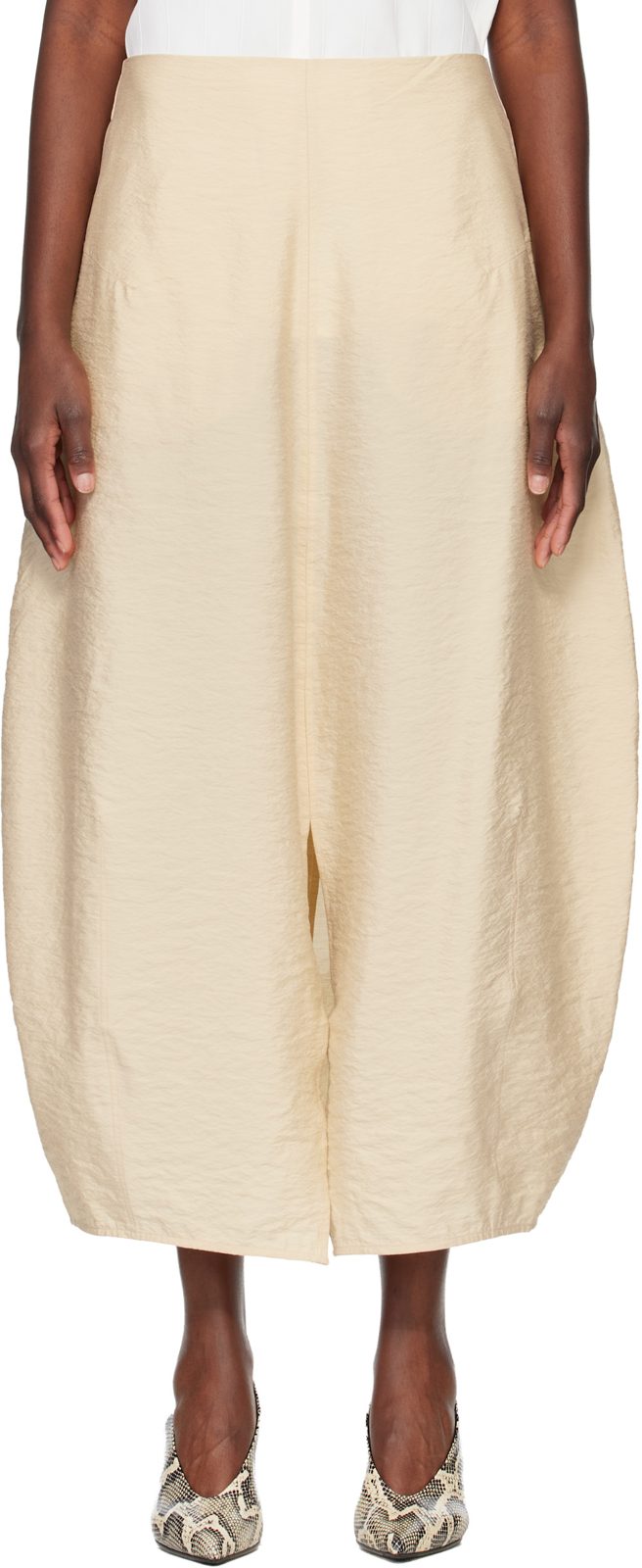 TOTEME Beige Parachute Maxi Skirt 261771F093002