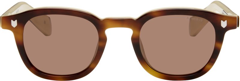Maison Kitsune Brown A. Society Edition Camille Sunglasses 261389M134000