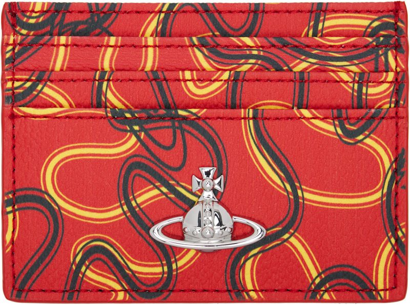 Red Flat Card Holder 261314M163073