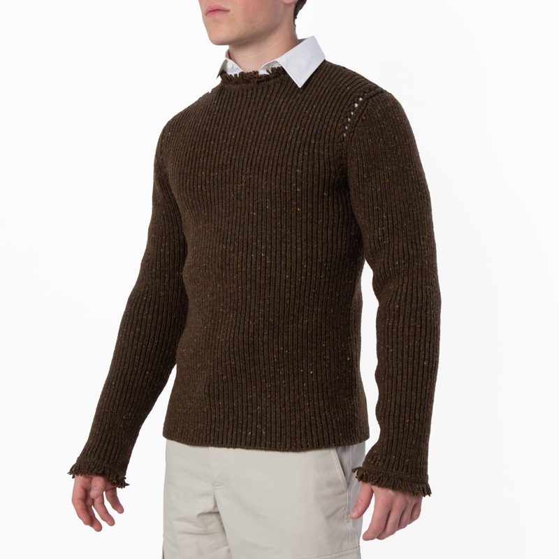 Fringe Trim Wool Jumper_Furrow