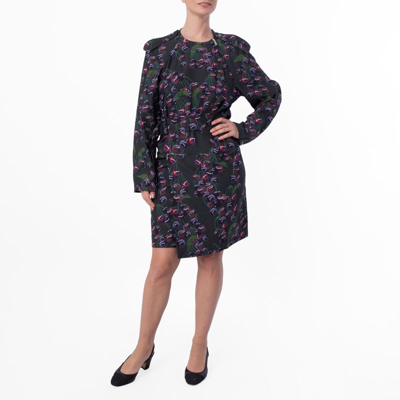 Womens Cherry-Print Mini Dress_Vine Ip Pattern