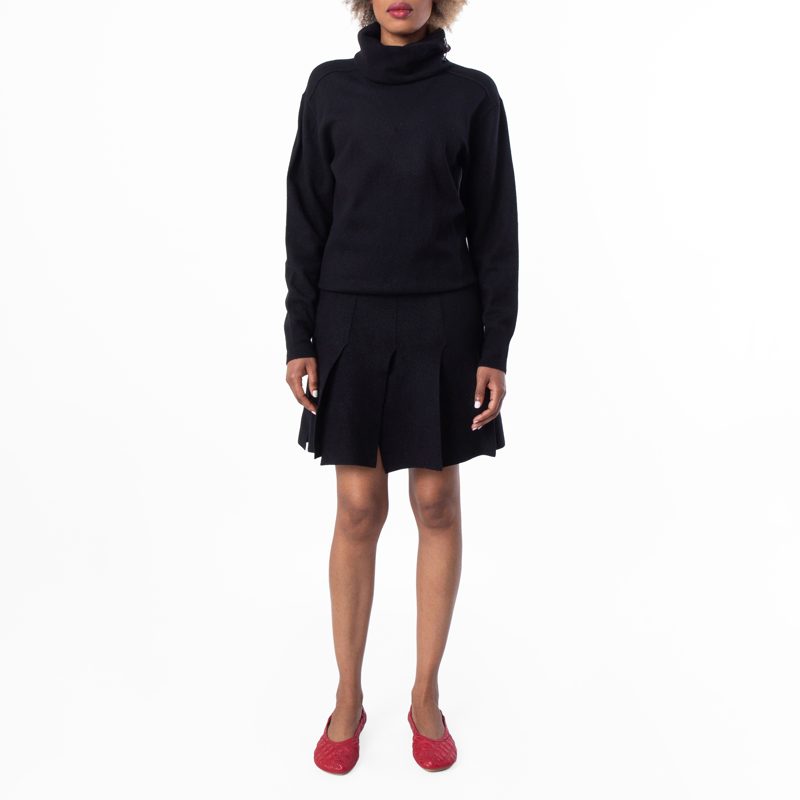 Long-Sleeved Wool Dress_Coal