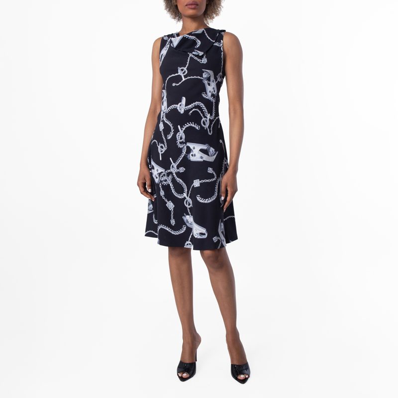 Knight Hardware Printed Dress_Silver/Black