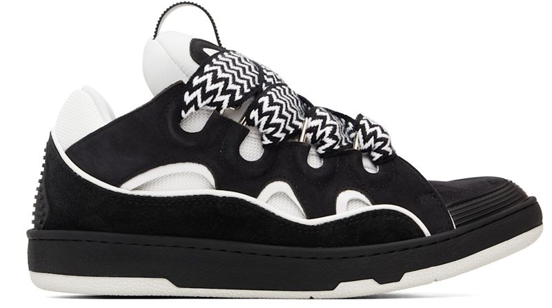 Black & White Curb Sneakers 261254M237103