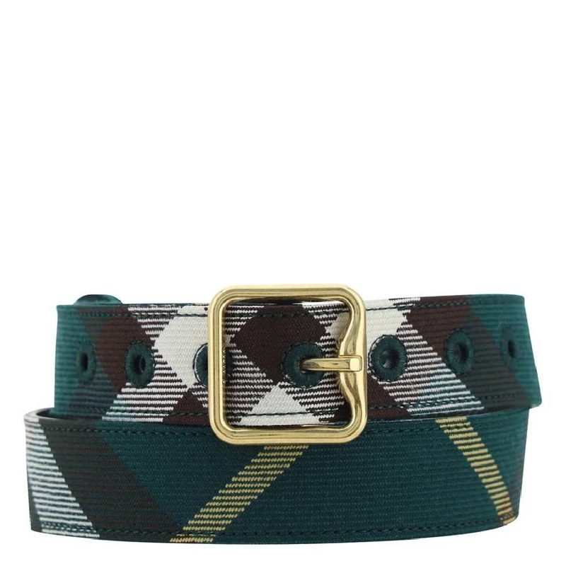 Square Buckle Check-Pattern Belt_Ivy