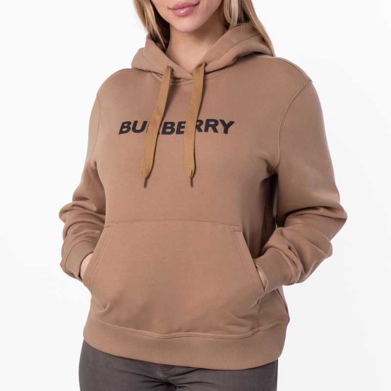 Cotton Logo Relaxed-Fit Hoodie_Camel