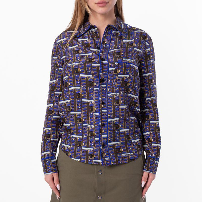 Womens Bus Silk Shirt_Knight Ip Pattern