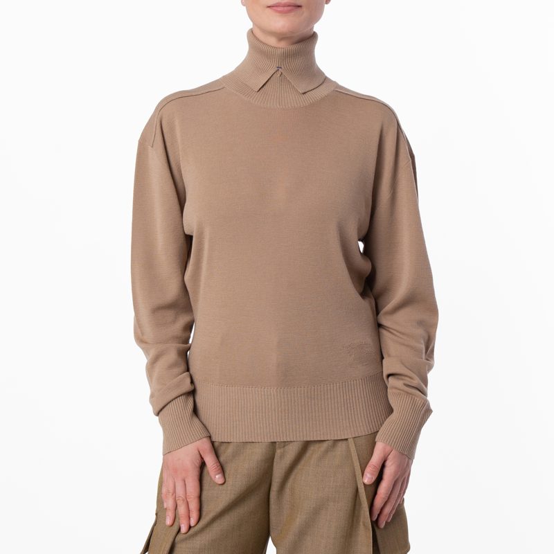 EKD Wool Rollneck Sweater_Flax
