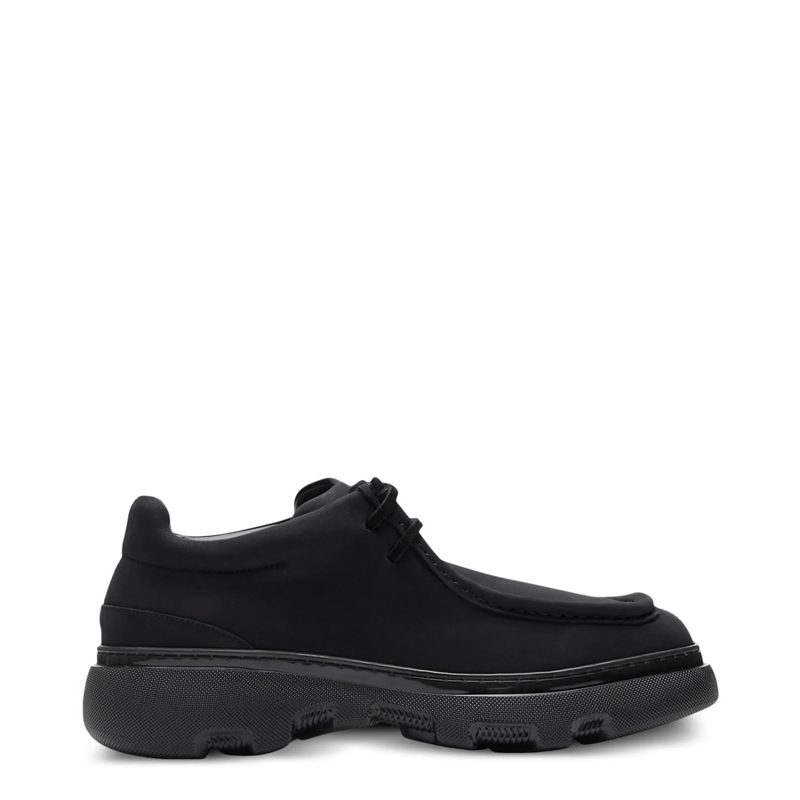 Lace-Up Creeper Suede Derby Shoes_Black