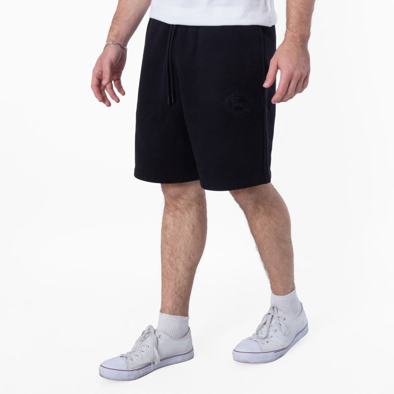 EKD Embroidered Cotton Shorts_Black