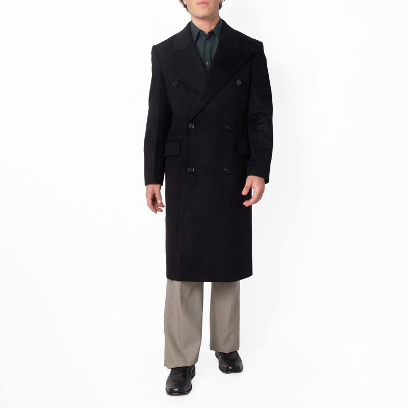 Double-Breasted Cashmere Tailored Coat_Black