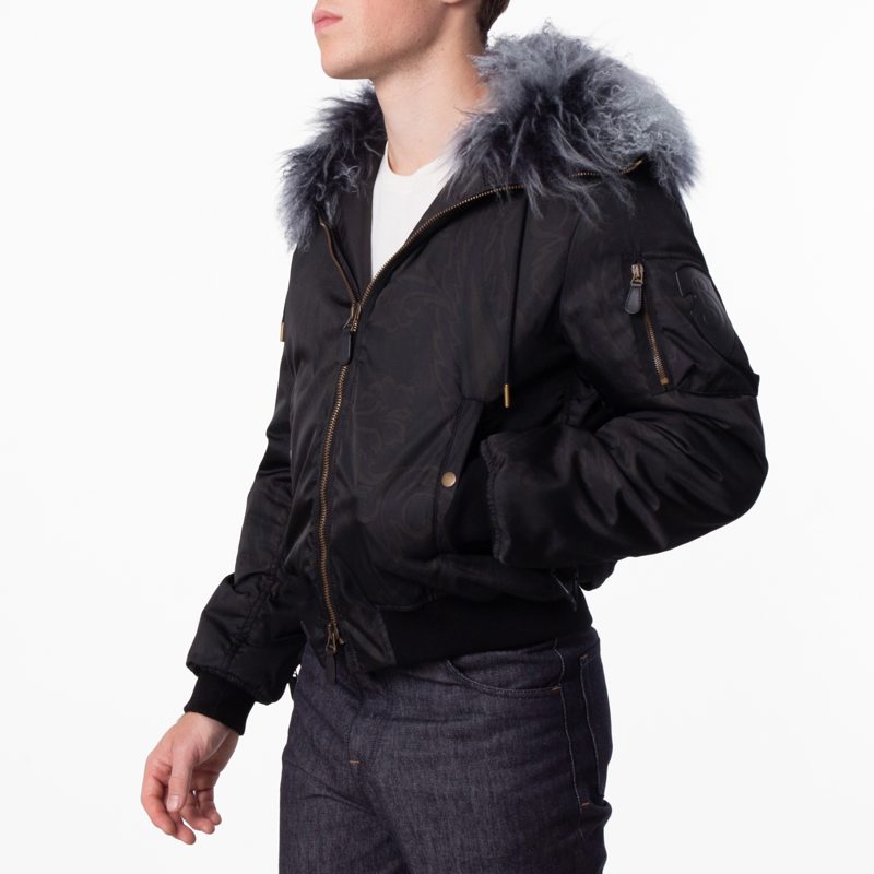 Paisley Nylon Bomber Jacket_Shadow Ip Pattern