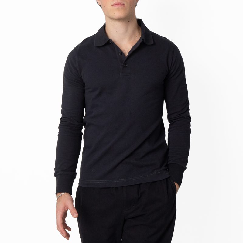 Logo-Embroidered Cotton Polo Shirt_Black