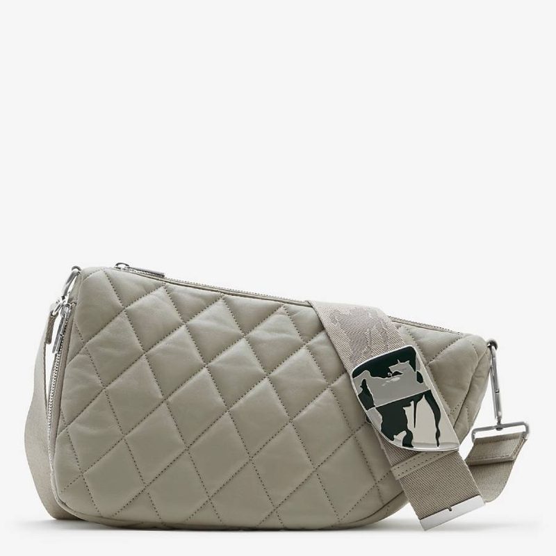 Medium Shield Quilted Leather Messenger Bag_Fog