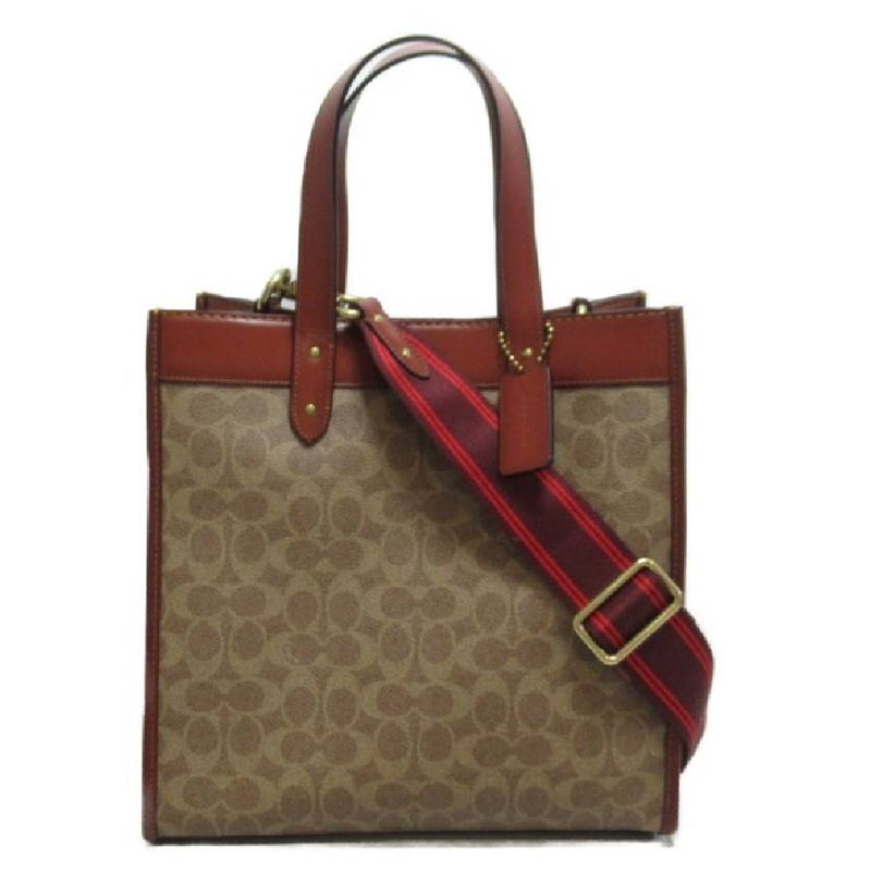 Coach Field Horse And Carriage Print Tote Bag_Brown