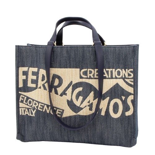 Medium Tote Bag With Logo_Blue
