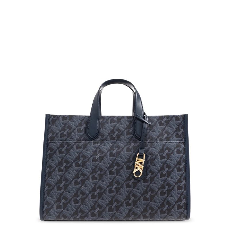 Michael Kors All-Over Logo Print Tote Bag_Blue