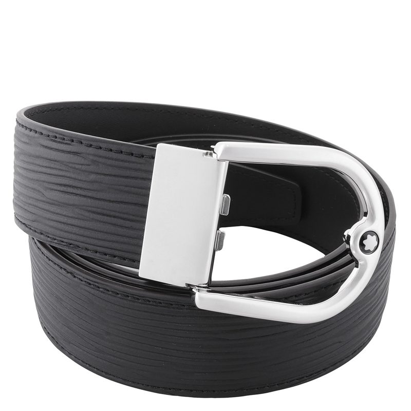 Montblanc Horseshoe Buckle Printed 35 mm Reversible Leather Belt