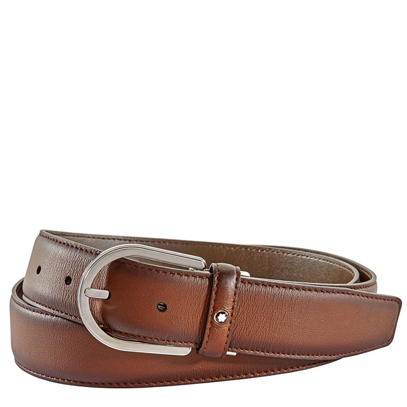 Montblanc Mens Cut-to-Size Business Belt- Brown