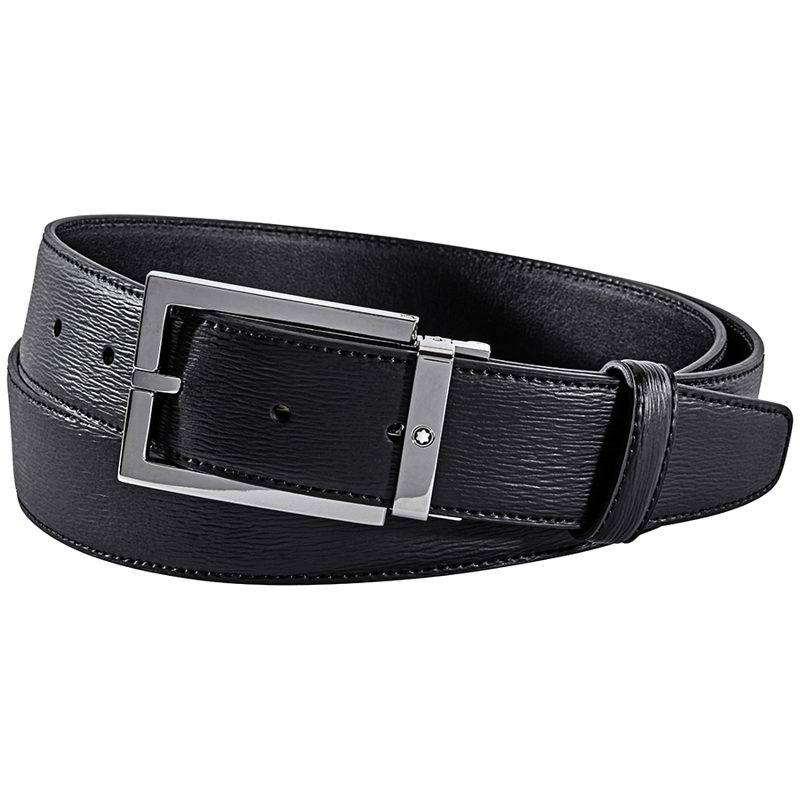 Montblanc Black Westside Leather Belt