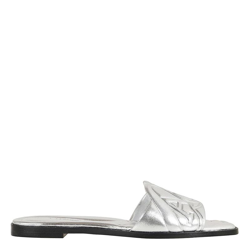 Alexander McQueen EM[보스]ED Seal Leather Slides