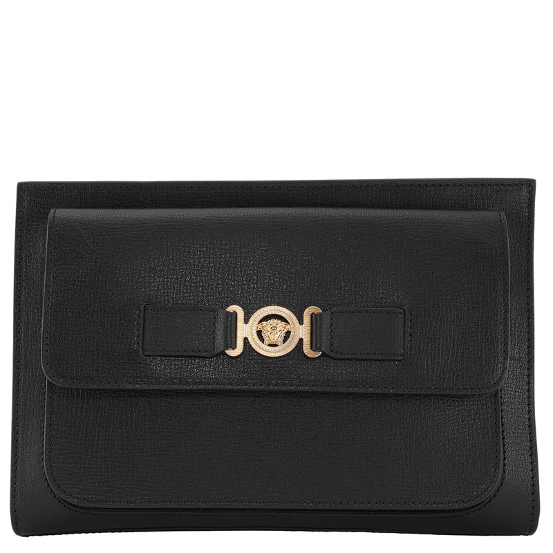 Medusa Plaque Calf Leather Clutch BAG_BLACK/[베르사체] Gold