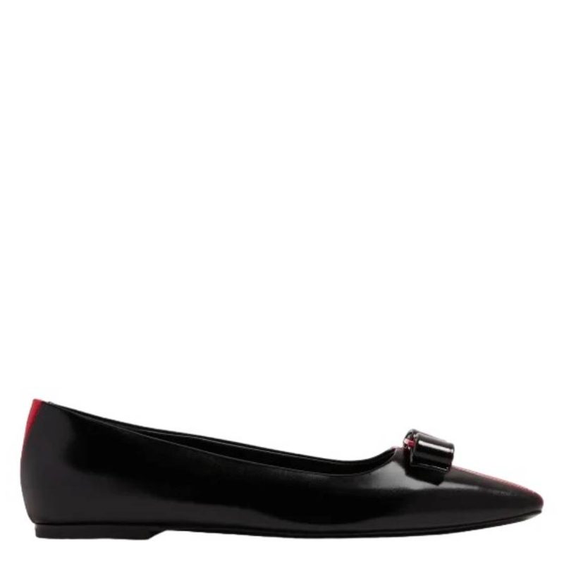 Vara Bow Leather Ballet Flats