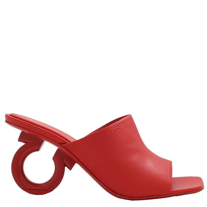 Ladies Red Nappa Astro 70 Elinda Slide Sandals