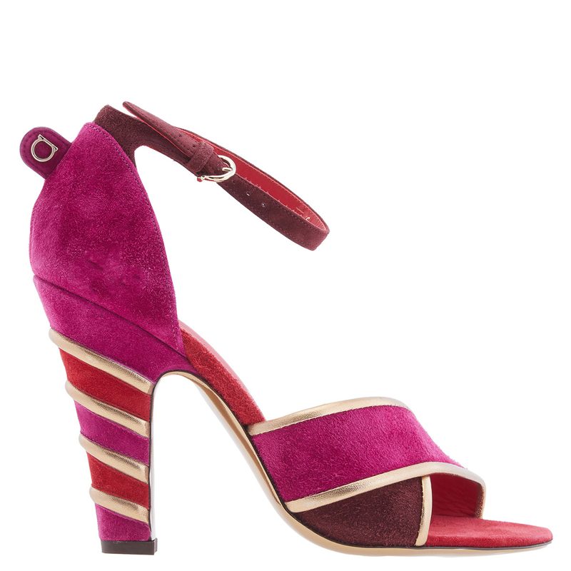 Ether Leather-Trimmed Suede Sandals
