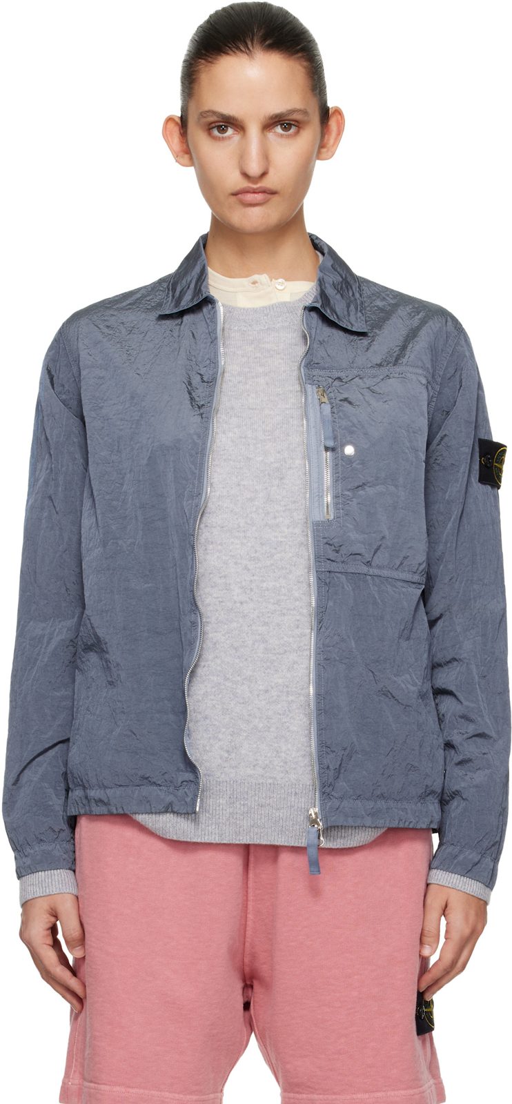Blue 1200038 Nylon Metal ECONYL Overshirt 261828F063008