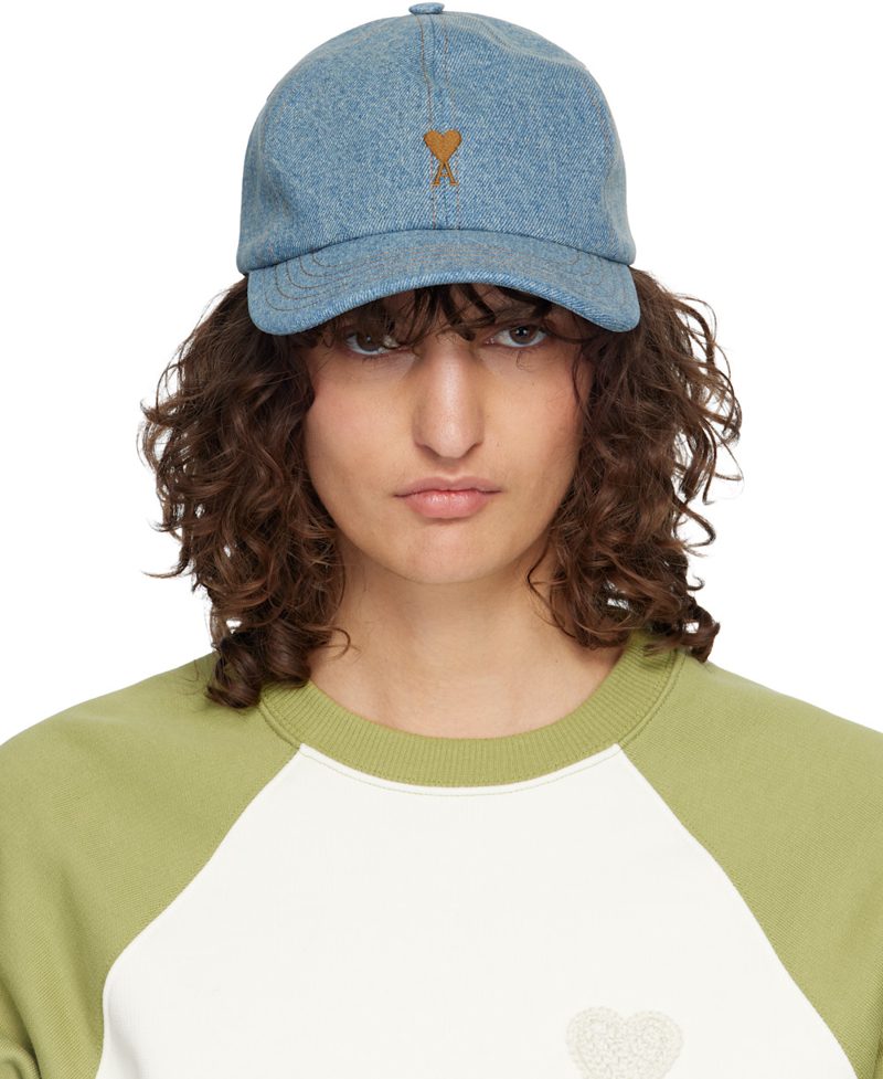 Blue Denim Ami de Coeur Embroidery Cap 261482F016003