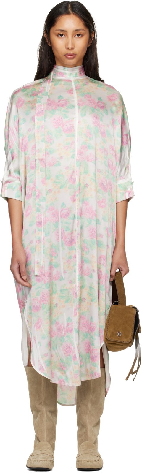 Multicolor Blouse Midi Dress 261129F054005